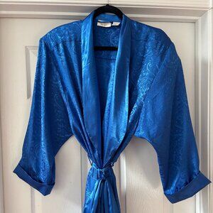 Victoria's Secret Blue Bathrobe, Paisley Print, Size M